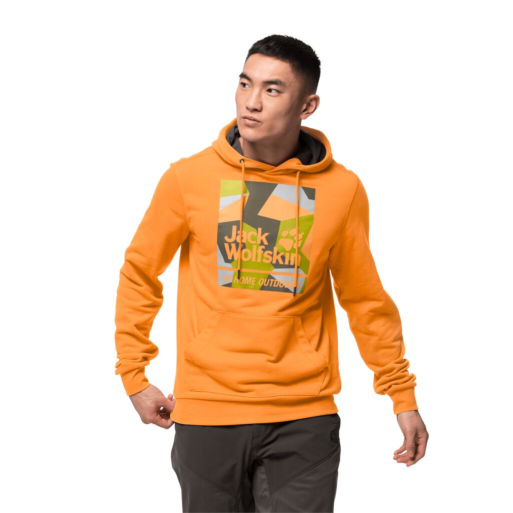 Jack Wolfskin 365 HIDEAWAY HOODY Haut Homme Orange - RGVQOTU-23